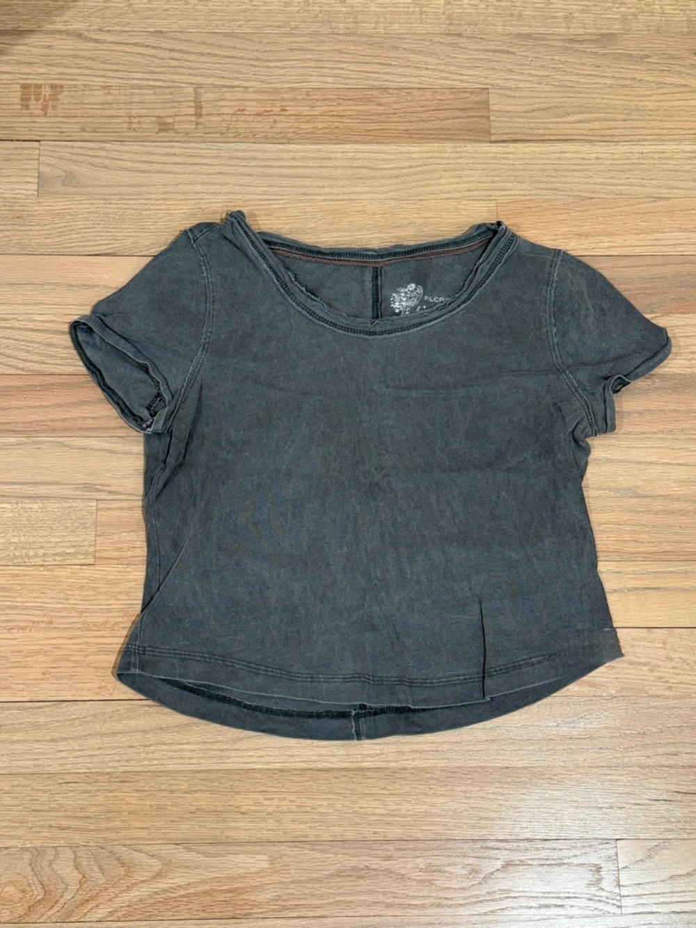 Women’s Anthropologie (Pilcro) Baby Tee - Light Blue & Charcoal, Size Medium - Picture 2 of 7
